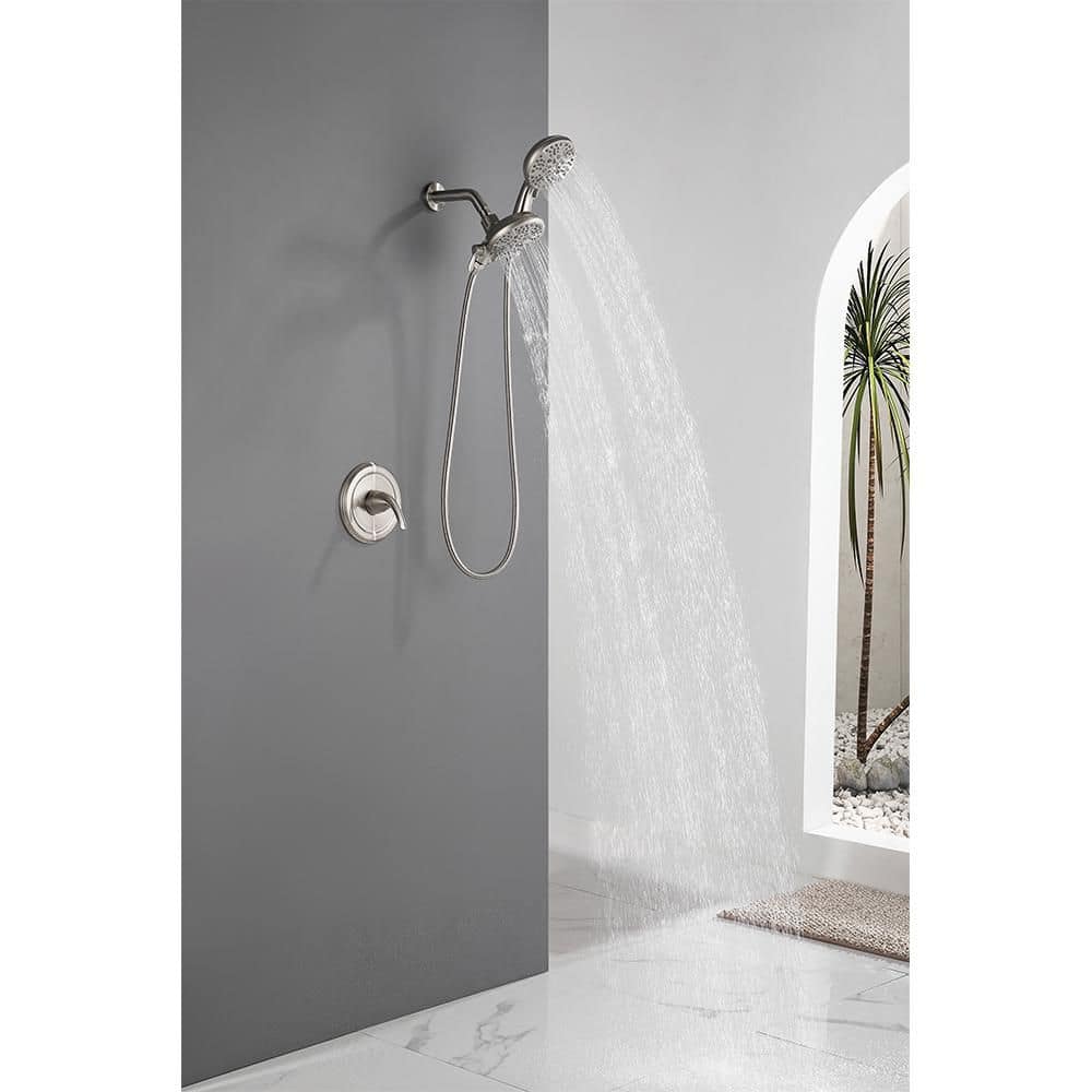 Single Handle 2-Spray Patterns 2 Showerheads Shower Faucet Set 1.8 GPM with