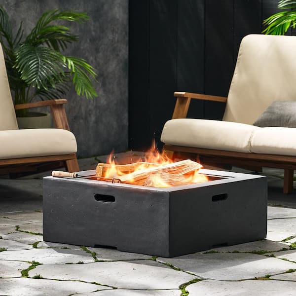 29 in. Square MGO Portable Wood Burning Fire Pits in Dark Grey