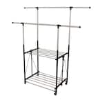 Greenway Stainless Steel Collapsible Double-Bar Garment Rack GRGR200 ...