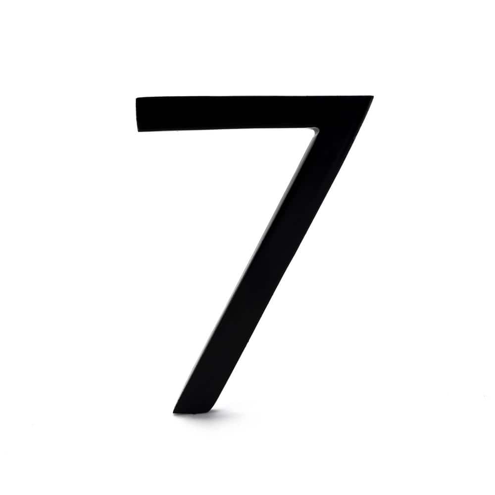 6-Inch Black Aluminum Floating House Number 7