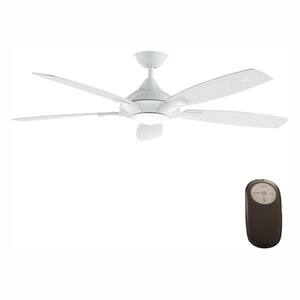 Petersford 52 in. Integrated LED Indoor White Ceiling Fan with Light Kit and Remote Control