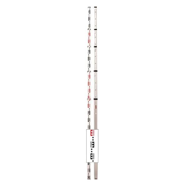 16 ft. High 5 Section Aluminum Dual Facing Telescoping Rod with Both Metric and Feet