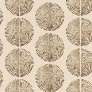 Bazaar Collection Brown/Metallic Gold Soleil Motif Design Non-WOven Paper Non-Pasted Wallpaper Roll (Covers 57 sq. ft.)