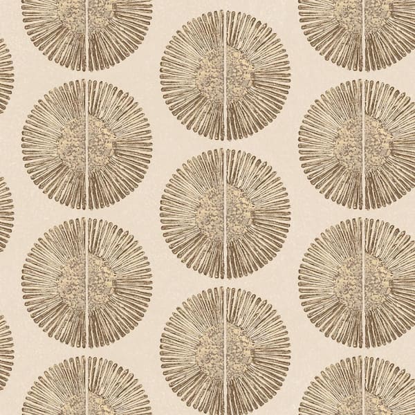 Unbranded Bazaar Collection Brown/Metallic Gold Soleil Motif Design Non-WOven Paper Non-Pasted Wallpaper Roll (Covers 57 sq. ft.)