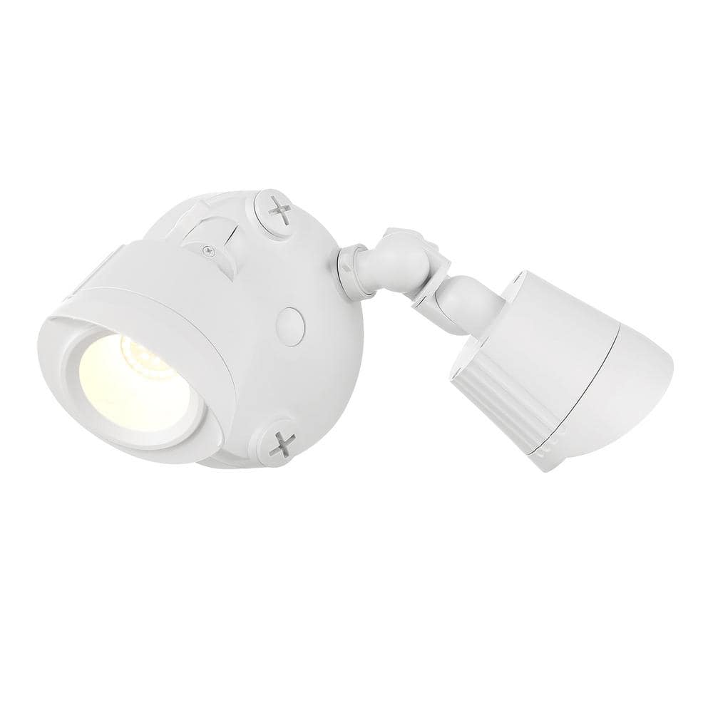 White Dual Head LED Outdoor Security Flood Light