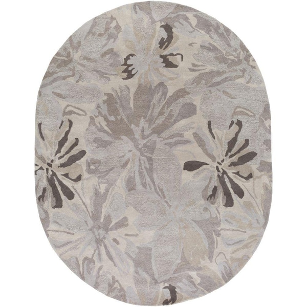 Livabliss Amaranthus Gray 6 ft. x 9 ft. Oval Indoor Area Rug