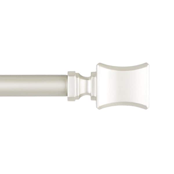 EXCLUSIVE HOME Loran 66 in. - 120 in. Adjustable Length 1 in. Dia Single Curtain Rod Kit in Matte Nickel with Finial