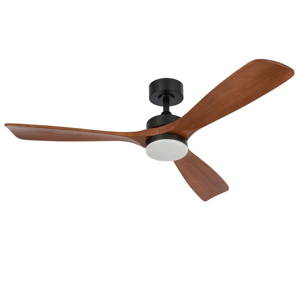 52 in. Integrated LED Indoor Matte Black Ceiling Fan with 3000K-6500K Adjustable White Light Kit and Remote Control price history on PriceWatchPro