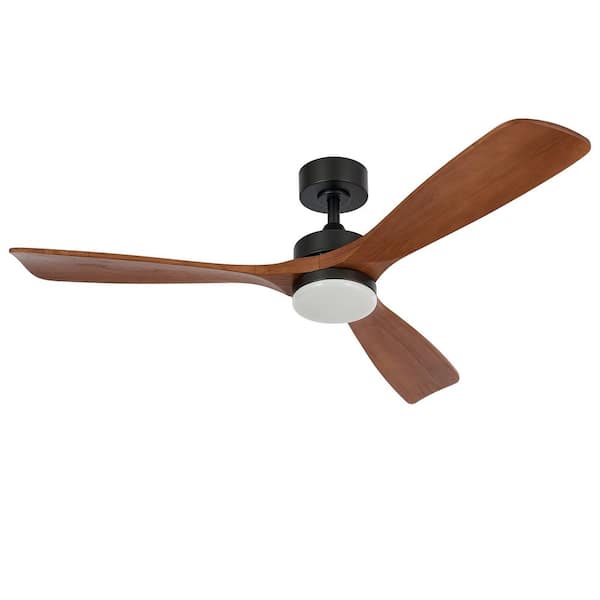 Vonluce 52 in. Integrated LED Indoor Matte Black Ceiling Fan with 3000K-6500K Adjustable White Light Kit and Remote Control