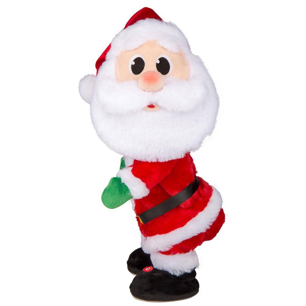 Home Accents Holiday 15.75 in. Christmas Animated Plush Twerking Santa 115508 The Home Depot