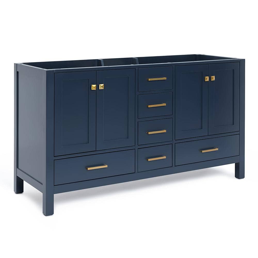 Cambridge Midnight Blue 60" Double Freestanding Vanity Cabinet