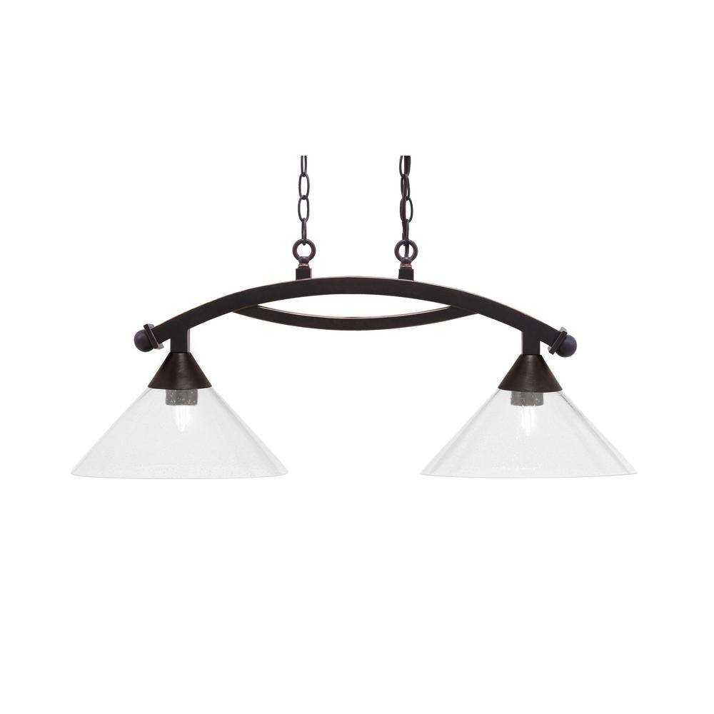Bridgewater 2 Light Dark Granite Linear Chandelier, Any room with 12 in. Cl
