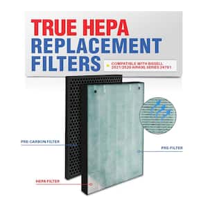 3-in-1 True HEPA Air Filter plus Pre-Filter plus Carbon Filter Compatible w/ Bissell Air400 series Air Purifier