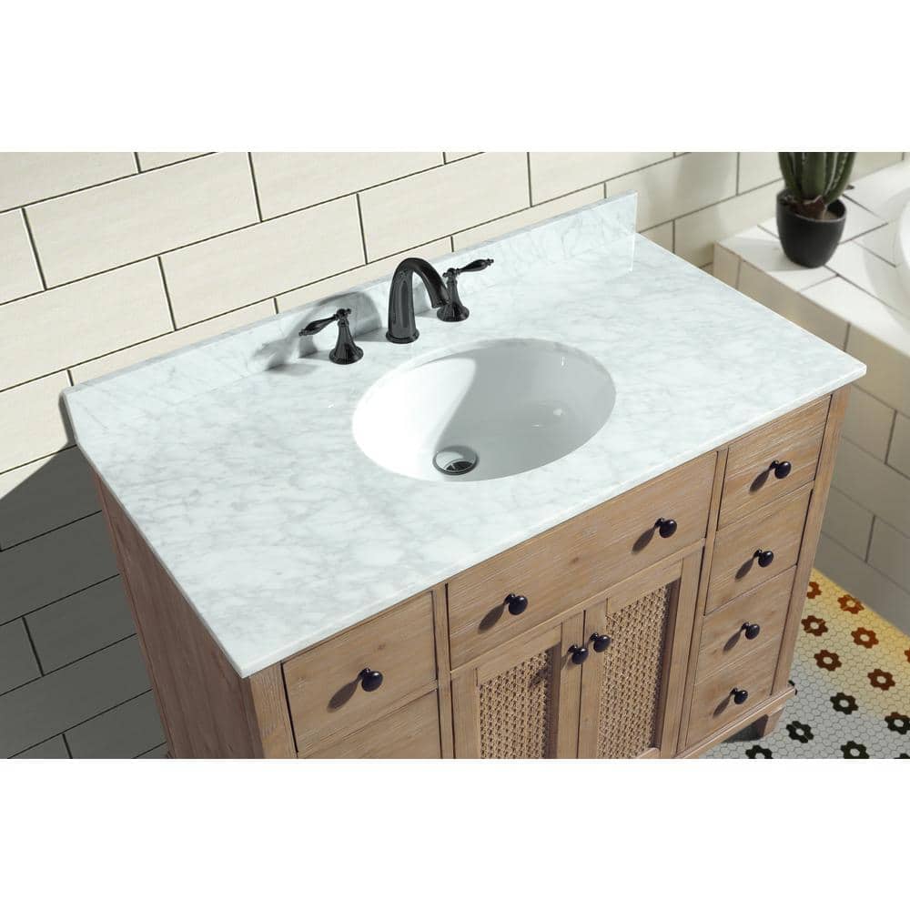 Annie 42" Weathered Fir Bathroom Vanity with Marble Countertop
