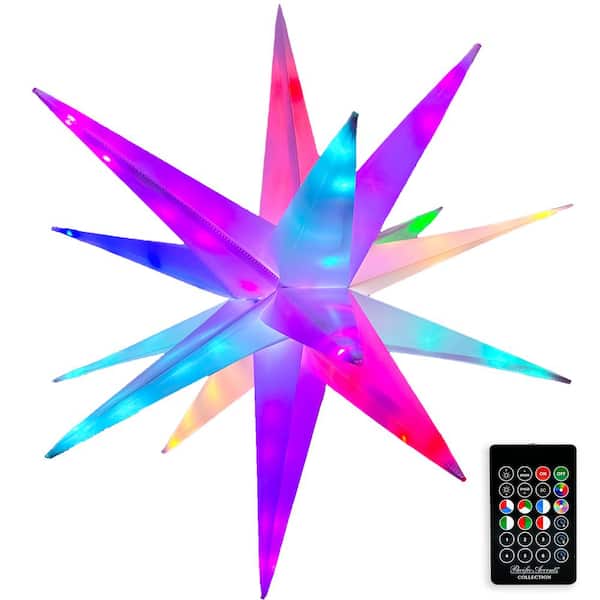 Twinklers 22 in. LED Decorative Star Indoor/Outdoor with Multiple Illumination Functions + Yard Stake + Hanging Hardware
