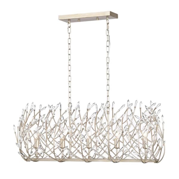 Unbranded 5-Light Luxury Vintage Silver Crystal Chandelier