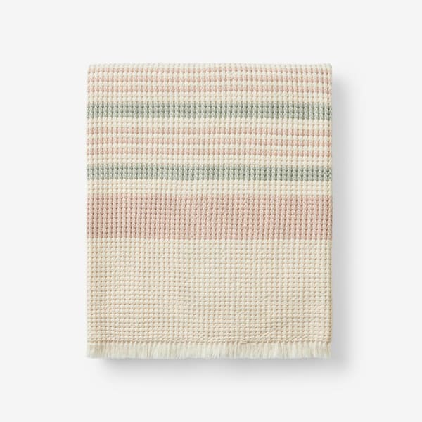The Company Store Company Cotton Cadence Pink Multi Stripe Throw Blanket