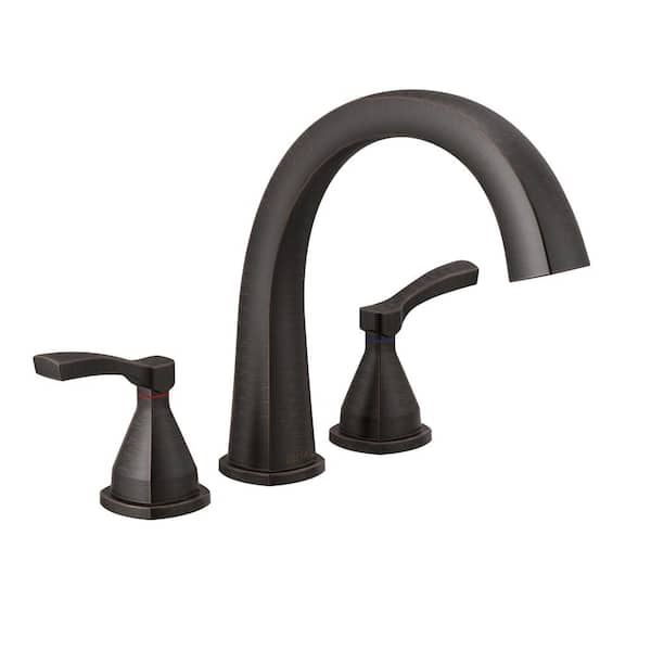 Delta Stryke 2-Handle Deck Mount Roman Tub Faucet Trim Kit in Venetian Bronze (Valve Not Included)