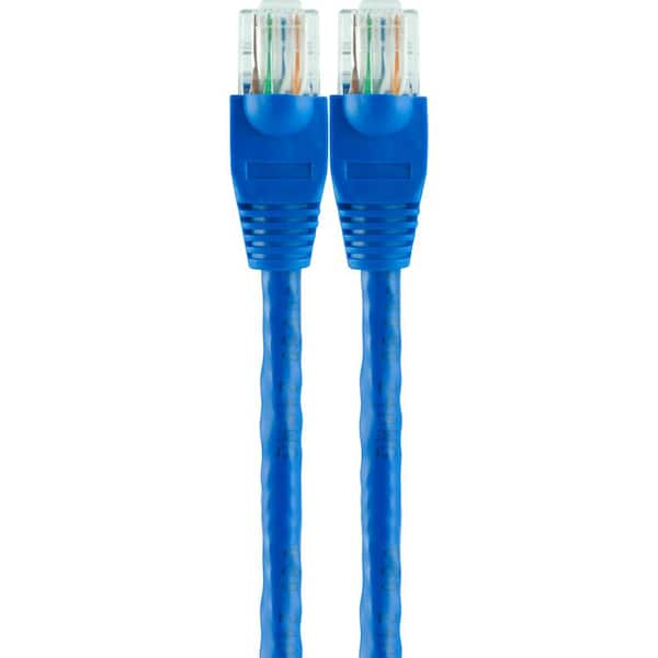 GE 7 ft. Cat6 Ethernet Networking Cable in Blue 33757 - The Home Depot