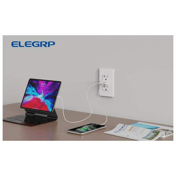 Cloudraker-E​lectrical Wall Smart WiFi Outlet USB Charger 2*US Plug Switch