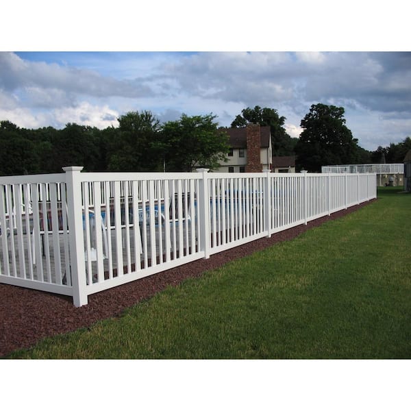 Weatherables 48 in. H x 124 ft. L Captiva White Vinyl Complete Vinyl Pool Fence Project Pack