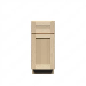 Lancaster Shaker Assembled 12 in. x 34.5 in. x 24 in. Base Cabinet with 1-Door and 1-Drawer in Natural Wood