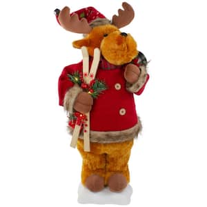 24 in. Lighted Standing Animated Moose Musical Christmas Figure