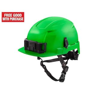 BOLT Green Type 2 Class E Front Brim Non-Vented Safety Helmet