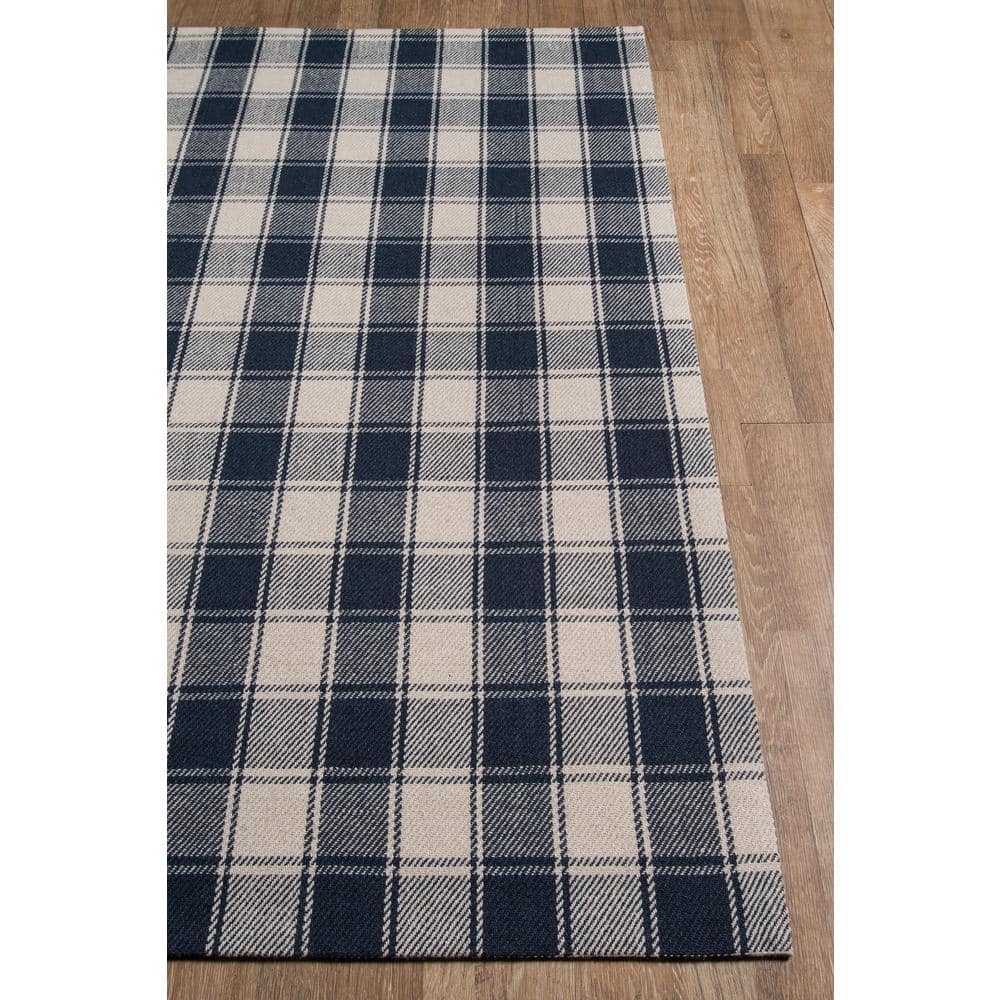 Navy Tufted Handmade Wool Rectangular 8' x 10' Rug