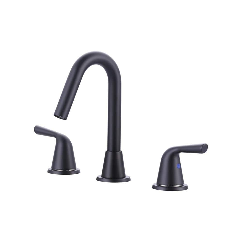 High -Arc 8 in. Widespread Double Handle Bathroom Faucet in Matte Black price history on PriceWatchPro