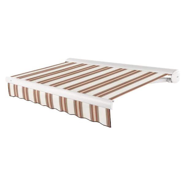 AWNTECH 18 ft. Key West Left Motor Retractable Awning with Cassette (120 in. Projection) Brown/Terra