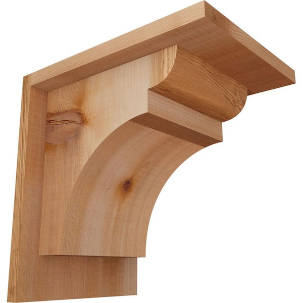 Ekena Millwork 7-1/2 in. x 10 in. x 10 in. Yorktown Smooth Western Red Cedar Corbel with Backplate