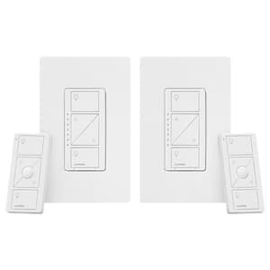 Caseta Smart Dimmer Switch and Remote Kit for Wall and Ceiling Lights, 150-Watt LED Bulbs (P-PKG1W-2PK-WH) (2-Pack)
