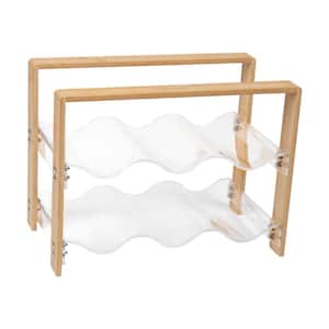 Modern Collection, Wine Rack, 6 Bottle Capacity, Serveware, Countertop Organizer, Rayon from Bamboo and Acrylic, Brown