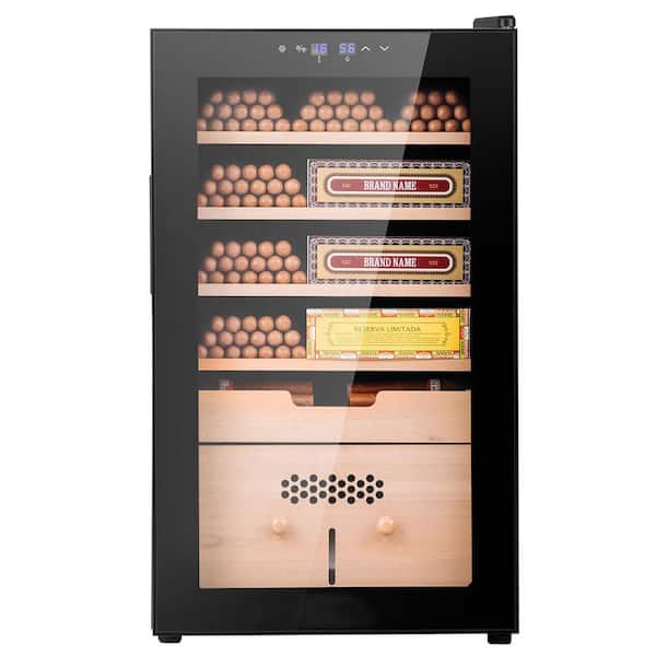 Electric Cigar Humidor, 400 Count Cigar Humidor Cabinet with Cooling, Heating and Humidity Control, 5 Layer Cedar Wood