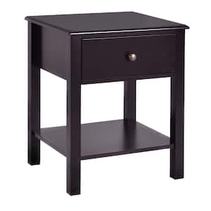 Brown End Table Nightstand Storage Display Furniture Drawer Shelf Beside