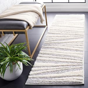 Norway Gray/Ivory 2 ft. x 8 ft. Abstract Striped Runner Rug