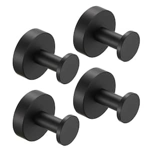 Gluon 4 Pack Knob Robe/Towel Hook with Screws in Matte Black