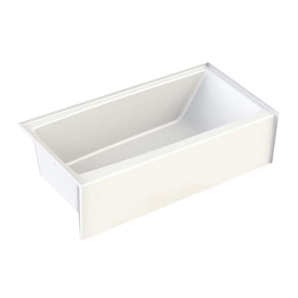 Aquatic Carson 60 in. x 31.2 in. Soaking Bathtub with Left Drain in White