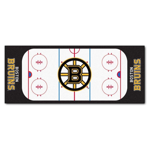 FANMATS Boston Bruins 3 ft. x 6 ft. Rink Rug Runner Rug