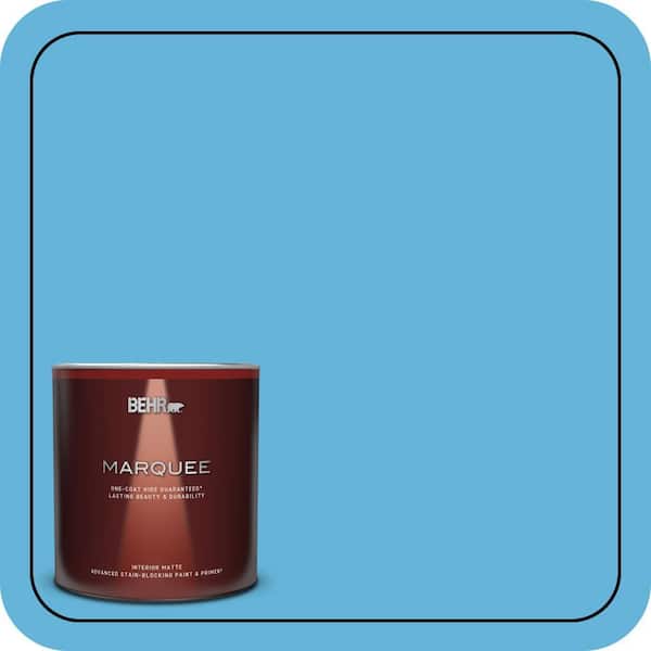 BEHR MARQUEE 1 qt. #540B-5 Riviera Blue Matte Interior Paint & Primer