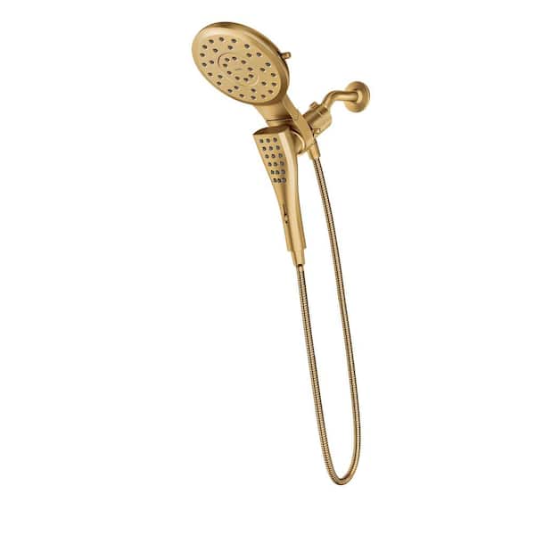 MOEN Verso 8-Spray Patterns with 2.5 GPM 7 in. Wall Mount Dual Handheld Shower Heads with Infiniti Dial in Brushed Gold