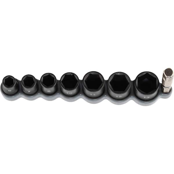 Makita - ImpactXPS 1/4 in. Drive 6-Point Metric Impact Socket Set with Standard Socket Adapter (8-Piece)