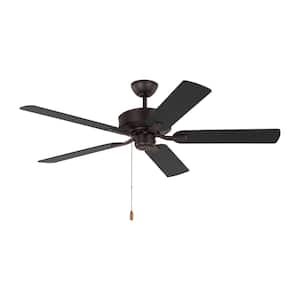 Linden 52 in. Transitional Indoor Bronze Ceiling Fan with Bronze/American Walnut Reversible Blades and Pull Chain