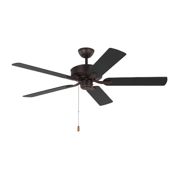 Generation Lighting Linden 52 in. Transitional Indoor Bronze Ceiling Fan with Bronze/American Walnut Reversible Blades and Pull Chain