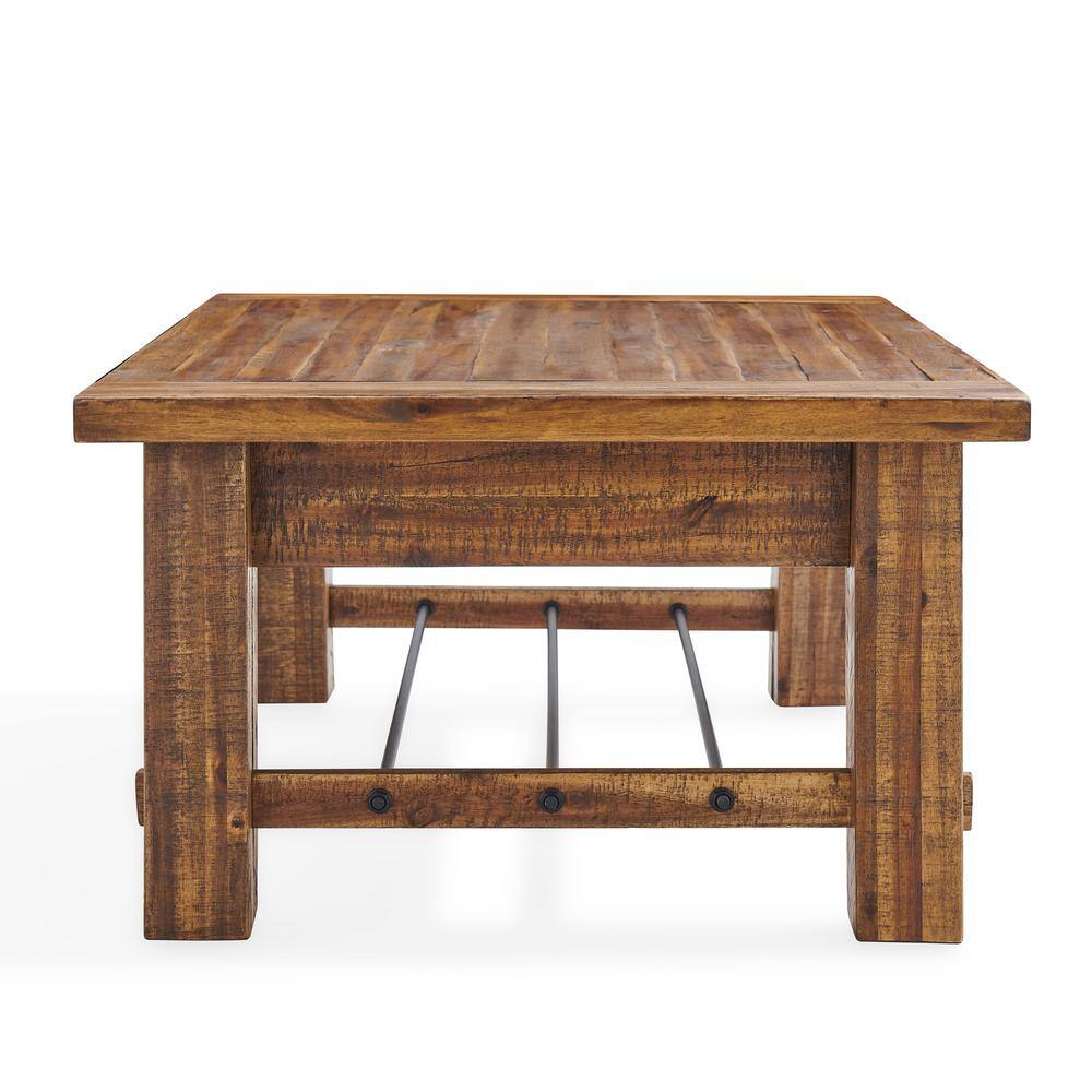 Durango 51'' Dark Brown Industrial Wood and Metal Coffee Table