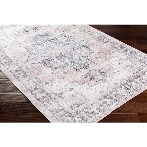 Menena Gray Doormat 3 ft. x 4 ft. Machine-Washable Medallian Indoor Area Rug