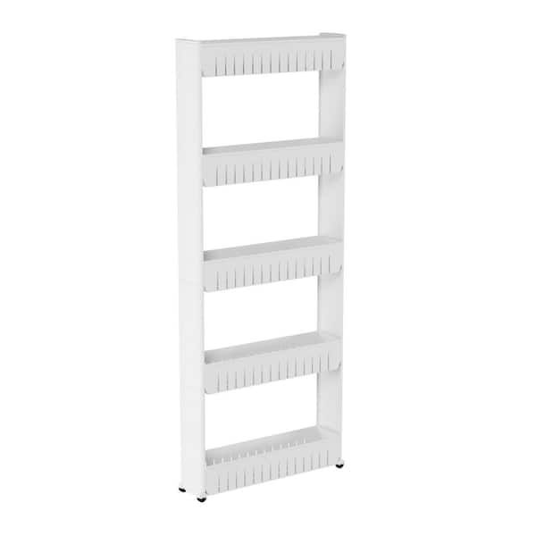 Slim Slide Out White Kitchen Cart