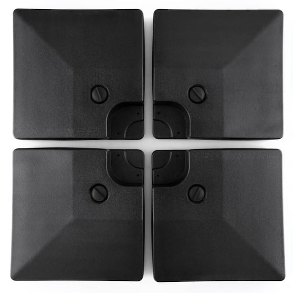 284 lbs. 4 Pieces Patio Umbrella Base in Black Fillable Weighted Cantilever Offset Umbrella Base