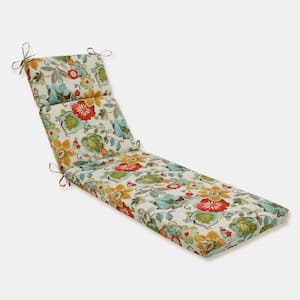 Floral 21 x 28.5 Outdoor Chaise Lounge Cushion in Ivory Alastriste